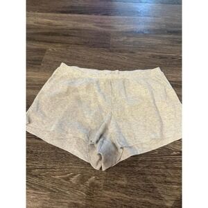 Skims Womens Grey Ribbed Knit Lounge Shorts Sleepwear Size XL
